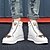billige Uformelle joggesko-hvite high-top joggesko for menn med gullmetallic-aksenter og glidelåsdetaljer - luksuriøse streetwear-motesko