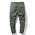 baratos Calças Cargo-Homens Calças Cargo Calças Calça casual Com Cordão Cintura elástica Bolso multi Tecido Conforto Macio Comprimento total Ao ar livre Diário Feriado Moda Roupa de rua Preto Verde Micro-Elástica