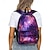 お買い得  子供とティーンのバックパック-女の子とティーン向けのギャラクシープリントバックパック - 宇宙の星雲デザインの大容量軽量スクールバッグ。日常使いや新学期に最適。