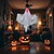 tanie Oświetlenie rekwizytów na Halloween-3szt halloweenowe dekoracje oświetlone białe światła ledowe ducha wiszące oświetlone duchy horror dekoracje drzwi wiszące nawiedzony dom halloween party scene układ rekwizyty