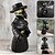 cheap Statues-Plague Doctor Cone Incense Burner Halloween Intricately Designed Resin Holder for Incense Cones - Historical Decor with Smoking Beak and Mouth - Black, 80g