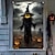 preiswerte Halloween-Wandteppiche-Halloween-Fensterverkleidung, süße Geisterkerze aus Stoff, Halloween-Vorhang, Horrorfilm-Poster, Fenster-/Türverkleidung, Deko für Spukhaus, gruselige Halloween-Fensteraufkleber für drinnen und