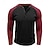 baratos Camiseta Henley Casual-Homens Camiseta Botão Camiseta Camisa Henley Camisetas Manga Longa Henley Primavera &amp; Outono Bloco de cor Moda Designer Básico Patchwork Férias Rua Para Noite Vermelho Escuro Cinza Escuro Verde Tropa