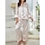 voordelige Nachtkleding voor dames-dames pyjama sets pure kleur mode comfort thuis dagelijks bed imitatie zijde zijde ademend revers lange mouw shirt broek knoop zak herfst thuis outfits