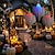 tanie Oświetlenie rekwizytów na Halloween-3szt halloweenowe dekoracje oświetlone białe światła ledowe ducha wiszące oświetlone duchy horror dekoracje drzwi wiszące nawiedzony dom halloween party scene układ rekwizyty