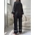 voordelige Nachtkleding voor dames-dames pyjama sets pure kleur mode comfort thuis dagelijks bed imitatie zijde zijde ademend revers lange mouw shirt broek knoop zak herfst thuis outfits