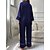 voordelige Nachtkleding voor dames-dames pyjama sets pure kleur mode comfort thuis dagelijks bed imitatie zijde zijde ademend revers lange mouw shirt broek knoop zak herfst thuis outfits