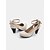 ieftine Block Heels-pantofi cu toc mijlociu cu accent cu funde din piele intoarsa bej cu bretele la glezna - pantofi eleganti de dama pentru birou, nunti si ocazii formale