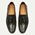 billige Premium læder loafers-Herre Tøfler &amp; Slip-ons Klassiske loafers Læder Åndbart Bekvem Skridsikker Hjemmesko Sort Grøn Efterår Vinter