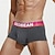 abordables Bóxer de hombre-Hombre 1 pc Boxer Boxers 90% algodón Transpirable Suave Cómodo Bloque de color Letra Tiro Medio Negro Blanco