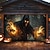 preiswerte Halloween Garagentorabdeckung-Halloween-Türdekorationen für draußen, Halloween-Garagentorabdeckung, Jack-o-Laternen-Banner, Kürbisskelett, Tod, draußen, große Kulisse für die Feiertage, Garagentor für draußen, Wanddekorationen