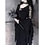 economico Vestiti-Punk &amp; Gotico Vestito Strega Morticia Addams Tinta unica Costume Per donna Fantasia Notte di Valpurga Halloween Carnevale Festa / Sera Adulti Vestito