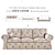 abordables Housse de canapé-Housse de canapé 3 places 100% coton pur matelassée florale pour canapé 3 places