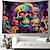 voordelige Wandtapijten-blacklight wandtapijt uv-reactief glow in the dark glow party schedels psychedelisch trippy mistig hangend wandtapijt muurschildering voor woonkamer slaapkamer