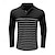 preiswerte Klassisches Poloshirt für Herren-Herren Golfhemd Golfpolo Arbeit Casual Kargen Langarm Basic Modern Streifen Taste Frühling &amp; Herbst Regular Fit Wein Schwarz Armeegrün Königliches Blau Khaki Grau Golfhemd