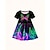 ieftine Rochie 3D Fluture-Girls ' 3D Grafic Fluture Rochie Manșon scurt Vară Primăvară Vacanță Zilnic Concediu Prințesă Frumoasa Dulce Copii 4-12 ani Rochie casual Rochie A line Lungime Genunchi Fit regulat