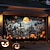 billige Halloween garage dør dække-halloween dørdekorationer udendørs halloween garagedør dæksel jack o lanterne banner stort gobelin bagtæppe dekoration til ferie udendørs garageport hjem vægdekorationer