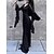 economico Vestiti-Punk &amp; Gotico Vestito Strega Morticia Addams Tinta unica Costume Per donna Fantasia Notte di Valpurga Halloween Carnevale Festa / Sera Adulti Vestito