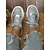 abordables Zapatillas de mujer-Zapatillas de mujer con purpurina plateada y metalizada: zapatos con cordones de moda para fiestas y ropa informal