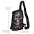 billige Herretasker-crossbody-slyngetaske med gotisk kranieprint til mænd - skuldertaske i mørk punk-stil med justerbar rem