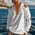 preiswerte Basic-T-Shirts-Herren T Shirt Henley Hemd T-Shirt Waffelstrick T-Shirt Langarm Gebänderter Kragen Frühling &amp; Herbst Braun Mode Designer Basic Schnürung Patchwork Urlaub Straße Ausgehen Aprikose Schwarz Weiß Top