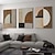abordables Peintures Abstraites-art mural wabi sabi marron et blanc peint à la main peinture abstraite marron et noire sur toile peinture texturée blanche grande décoration murale neutre pour le salon cadre tendu