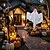tanie Oświetlenie rekwizytów na Halloween-3szt halloweenowe dekoracje oświetlone białe światła ledowe ducha wiszące oświetlone duchy horror dekoracje drzwi wiszące nawiedzony dom halloween party scene układ rekwizyty