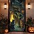 levne Halloweenové dveřní kryty-halloween dveřní dekorace halloween dveřní kryty okouzlující čarodějnice dveře tapisérie dveřní záclona dekorace pozadí dveřní banner pro přední dveře statek dovolená party vnitřní venkovní dekorace