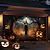 billige Halloween garage dør dække-halloween dørdekorationer udendørs halloween garagedørdæksel jack o lanterne banner stort billedtæppe baggrund fugleskræmsel dekoration til ferie udendørs garagedør hjem vægdekorationer