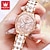 economico Orologi al quarzo-OLEVS 5610 Regalo per la Festa della Mamma per Orologi da Donna Elegante Moda Orologio con Cinturino in Ceramica Strass Impermeabile Luminoso Orologio Automatico