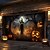 billige Halloween garage dør dække-halloween dørdekorationer udendørs halloween garagedørdæksel jack o lanterne banner stort billedtæppe baggrund fugleskræmsel dekoration til ferie udendørs garagedør hjem vægdekorationer