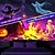 cheap Halloween Wall Tapestries-Halloween Decorations Blacklight Tapestry UV Reactive Glow in the Dark Glow Party Haunted House Psychedelic Trippy Misty Hanging Tapestry Wall Art Mural for Living Room Bedroom Witch Pumpkin