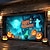 billige Halloween garage dør dække-halloween dørdekorationer udendørs halloween garagedør dæksel jack o lanterne banner stort gobelin bagtæppe dekoration til ferie udendørs garageport hjem vægdekorationer