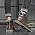 cheap Work Boots-Men&#039;s Brown Leather Work Boots, Durable Lace-Up Ankle Boots with Rugged Sole, Perfect for Outdoor Activities, Construction, and Casual Wear