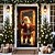 cheap Christmas Door Covers-Christmas Door Decorations Door Covers Xmas Santa Deliver Gift Door Tapestry Door Curtain Decoration Backdrop Door Banner for Front Door Farmhouse Holiday Party Decor Supplies Indoor/Outdoor