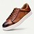 abordables Zapatillas de cuero premium-Zapatillas de piel de vacuno de primera calidad para hombre: zapatos casuales con cordones y estampado de cocodrilo marrón para uso diario y atuendos de moda