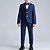 voordelige Jongens formeel pak-3-delig Ringdragerkostuums Jongens Kinderen Pak Formeel pak Kostuum en blazer Formele set Formeel Feest Modieus Stoer Streep Zak Zwart Marineblauw Polyester