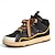 economico Sneakers da uomo-sneakers alte da uomo con stampa leopardata – motivo animalier alla moda con lacci colorati, scarpe casual da strada per la moda urbana