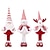 cheap Collectible Figurines-Christmas Plush Figurines, Red and White Striped Santa Claus, Snowman, and Reindeer Stretchable Dolls, Xmas Holiday Decorations for Festive Display
