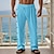 ieftine Vacanţă-Bărbați Pantaloni de in Pantaloni Pantaloni de vară Pantaloni de plajă Buzunar Cordon Talie elastică Simplu Confort Respirabil Vacanță Zilnic Concediu Hawaiană Boho Verde Militar Negru