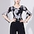 voordelige Toppen en Sets-Latijnse dans Top Kant Prints Pure Kleur Dames Prestatie Opleiding Halve mouw Hoog Nylon
