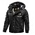 voordelige Heren donsjassen &amp; parka's-Voor heren Winterjas Fleecejack Parka Zak Fleece Polyester Voering van fleece Alledaagse kleding Afspraakje Vakantie Normaal Modieus Casual Comfortabel Thermisch Warm Herfst winter Brief Zwart Rood