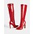 abordables Bottes à la mode-bottes à talons aiguilles en similicuir verni rouge pour femmes avec motif crocodile - bottes à talons hauts sexy pour les fêtes et les sorties nocturnes