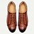 abordables Zapatillas de cuero premium-Zapatillas de piel de vacuno de primera calidad para hombre: zapatos casuales con cordones y estampado de cocodrilo marrón para uso diario y atuendos de moda