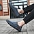 baratos Sapatos Casuais Slip-On-mocassins masculinos casuais, sapatos leves e respiráveis de couro sintético com sola antiderrapante, perfeitos para uso diário e atividades ao ar livre