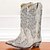 abordables Cowboy et bottes occidentales-bottes de cowboy western vintage ornées de strass pour femmes, design en cuir brodé pour les mariages et les occasions spéciales