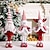 cheap Collectible Figurines-Christmas Plush Figurines, Red and White Striped Santa Claus, Snowman, and Reindeer Stretchable Dolls, Xmas Holiday Decorations for Festive Display