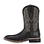 cheap Cowboy &amp; Western Boots-Men&#039;s Two-Tone Faux Leather Western Cowboy Boots – Classic Embroidered Design, Durable Construction, Perfect for Riding, Outdoor, and Casual Wear