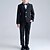 voordelige Jongens formeel pak-3-delig Ringdragerkostuums Jongens Kinderen Pak Formeel pak Kostuum en blazer Formele set Formeel Feest Modieus Stoer Streep Zak Zwart Marineblauw Polyester