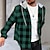 voordelige Overhemden voor heren-Voor heren Overhemd Flanellen hemd Raster Buiten Straat Wit Rood Groen Lange mouw Capuchon Lente &amp; Herfst Kleding